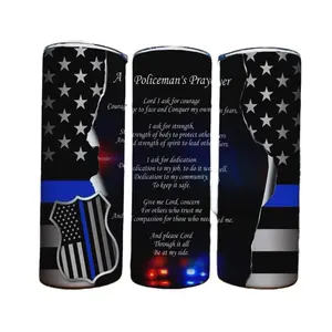 Police Prayer Tumbler - Stylish Tumbler with Reflective Surface and Ideal for Daily Use
