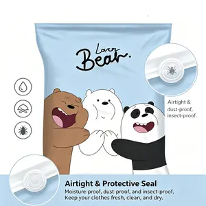 Cute Blue Vacuum Storage Bags, Space-Saving Seal Bags for Clothing, Blankets, Comforters, Pillows, and Clothes Storage, Ideal for Home Organization & Travel Luggage