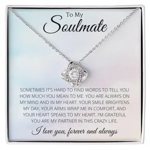 To My Soulmate Hard to Find Words Necklace Birthday Gift for Girlfriend, Wife - Necklace with Heartfelt Message