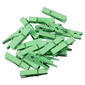 [Home essential] 20-Pack Green Wood Clips for Secure Document Holding