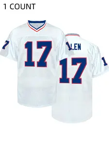 Men's Letter & Number Embroidery V Neck American Football Jersey, Casual Breathable Short Sleeve Football Top for Training Competition, Men's Sportswear for All Seasons, Football Shirts, Football Uniform