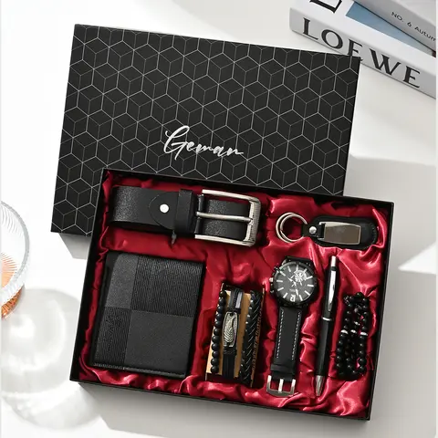 Men's Watch Gift Set, Ideal For Gifting, High-End Present Box for Christmas, Valentine's Day, Graduation & Birthday, Gift Boxed