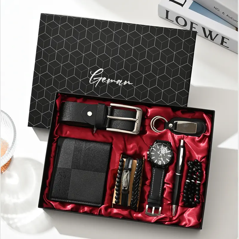 Men's Watch Gift Set, Ideal For Gifting, High-End Present Box for Christmas, Valentine's Day, Graduation & Birthday, Gift Boxed