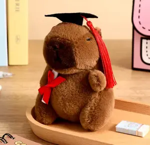 Graduation Themed Capybara Keychain Gift Adorable Plush Capybara with Fun Graduation Theme Soft Playful Accessory for Keys Backpacks Purses and Tote Bags