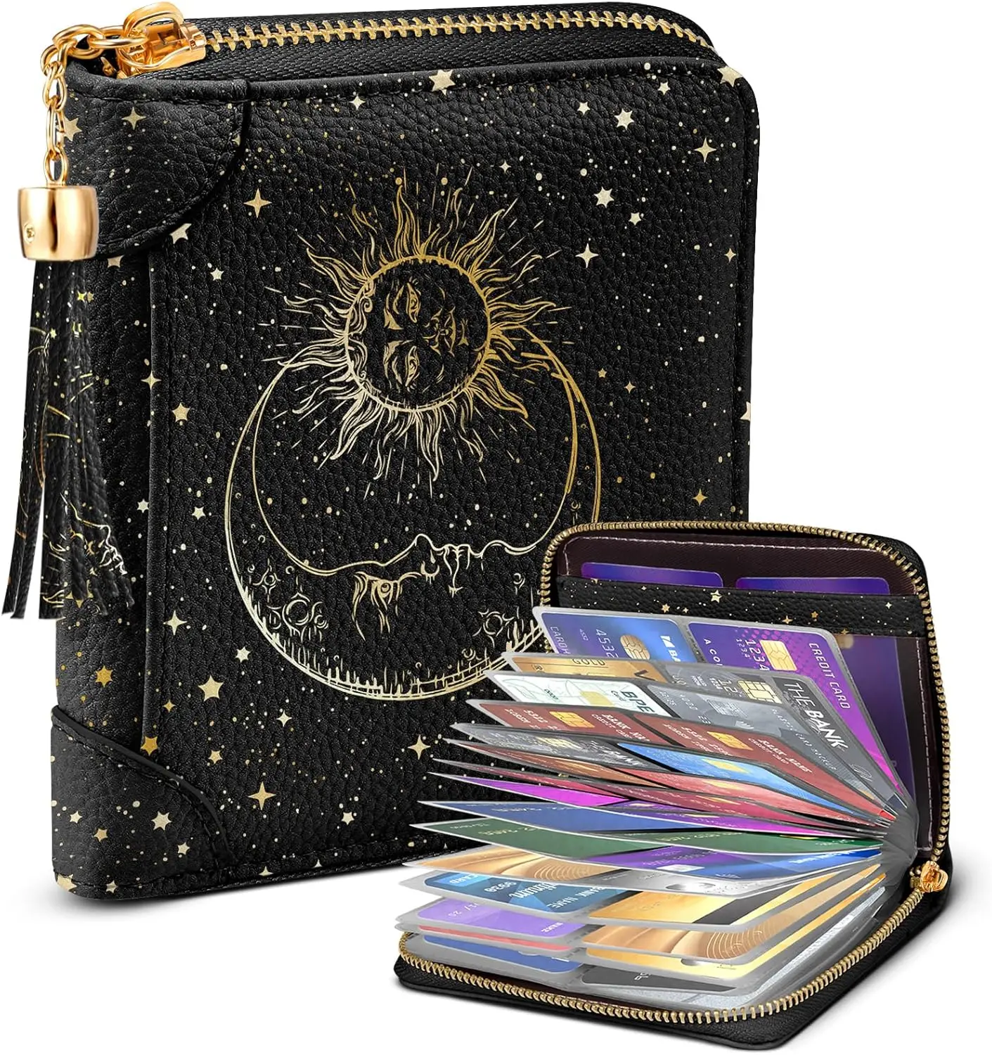 Aesthetic Wallet Credit Card Holder 40 Slots Organizer Leather Cardholder Protector For Women