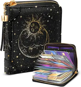 Aesthetic Wallet Credit Card Holder 40 Slots Organizer Leather Cardholder Protector For Women