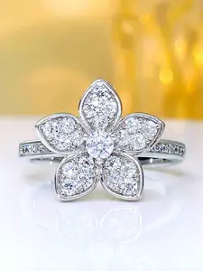 1 PC Pretty Cubic Zirconia Ring For Women For Wedding Engagement Party Jewelry Valentine's Day Gift Statement Rings