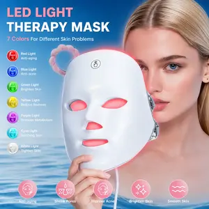 USB Rechargeable Facial Mask, Summer Makeup, Led Face Mask, 7 Color LED Beauty Mask, Led Facial Light, Comfort Skin Care Mask Facial Beauty Massagers, Personal Skincare Products for Home