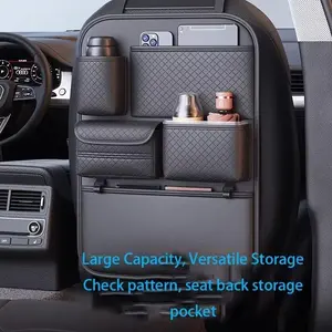 Car Seat Back Storage Bag, Car Interior Accessory, Multifunctional Hanging Organizer with Tissue Box Holder