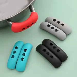[4pcs Heat-Resistant Handles] 4pcs Heat-Resistant Kitchen Handles - Durable Plastic Pot & Pan Handles With Non-Slip Grip, Heat-Blocking Design For Gas Stoves, Oven, And Microwave - Multi-Color Options (Blue, Red, Black, Gray)