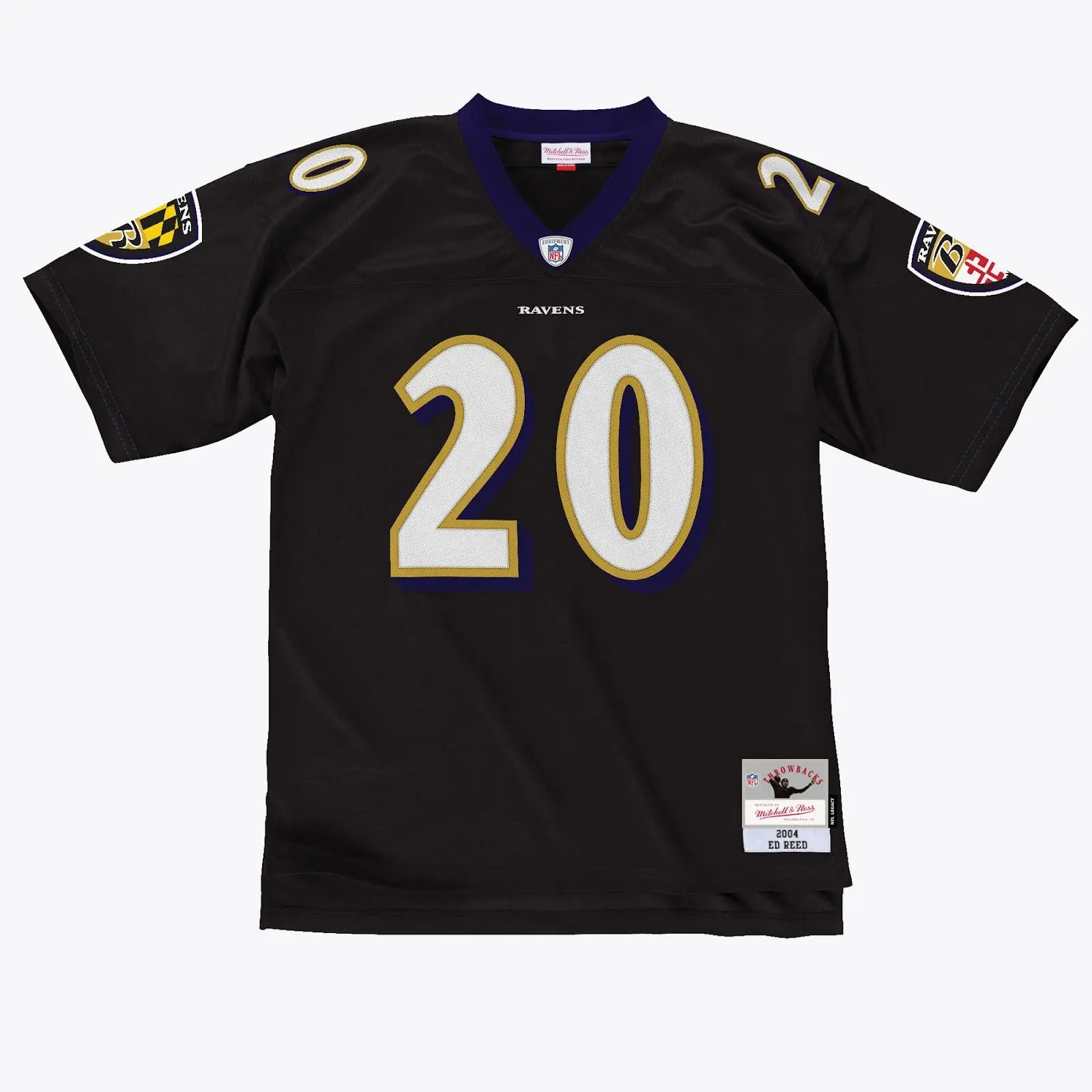 Men's Ed Reed Black Baltimore Ravens 2004 Legacy Jersey NFL Throwback Mitchell & Ness