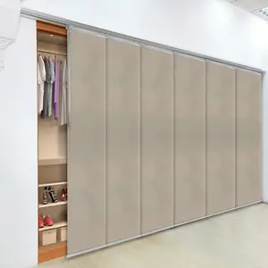 Cornsilk 6-Panel Single Rail Panel Track 70"-130"W x 91.4"H, Panel width 23.5" - 80% LIGHT-FILTERING