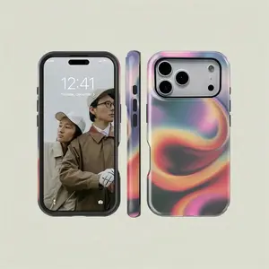 Gradient Fluid Pattern Phone Case, Durable Protective Shockproof Fashion,Compatible with Apple 17P/16/15/14/13/12/11/X/8/7, Samsung S26/25/24/23/22/21/20phones. Anti‑drop phone case, lightweight, stylish and shock‑resistant