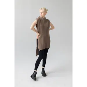 Hi-Lo Sleeveless Sweater (Size Down!) Black Womenswear