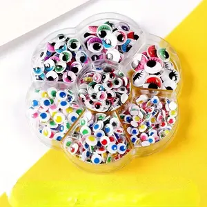 600pcs Adhesive Eyes with Iris Pupil Lashes, Vivid Colors for Crafts Cosplay Dolls Anime, Durable Plastic Base, Easy Peel off