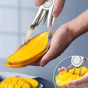 1pc  Mango Cutter Creative Fruit Peeler Mango Slicer Watermelon Melon Fruit Divider Peeler Knife for Pulp Practical Kitchen Folding for Shops