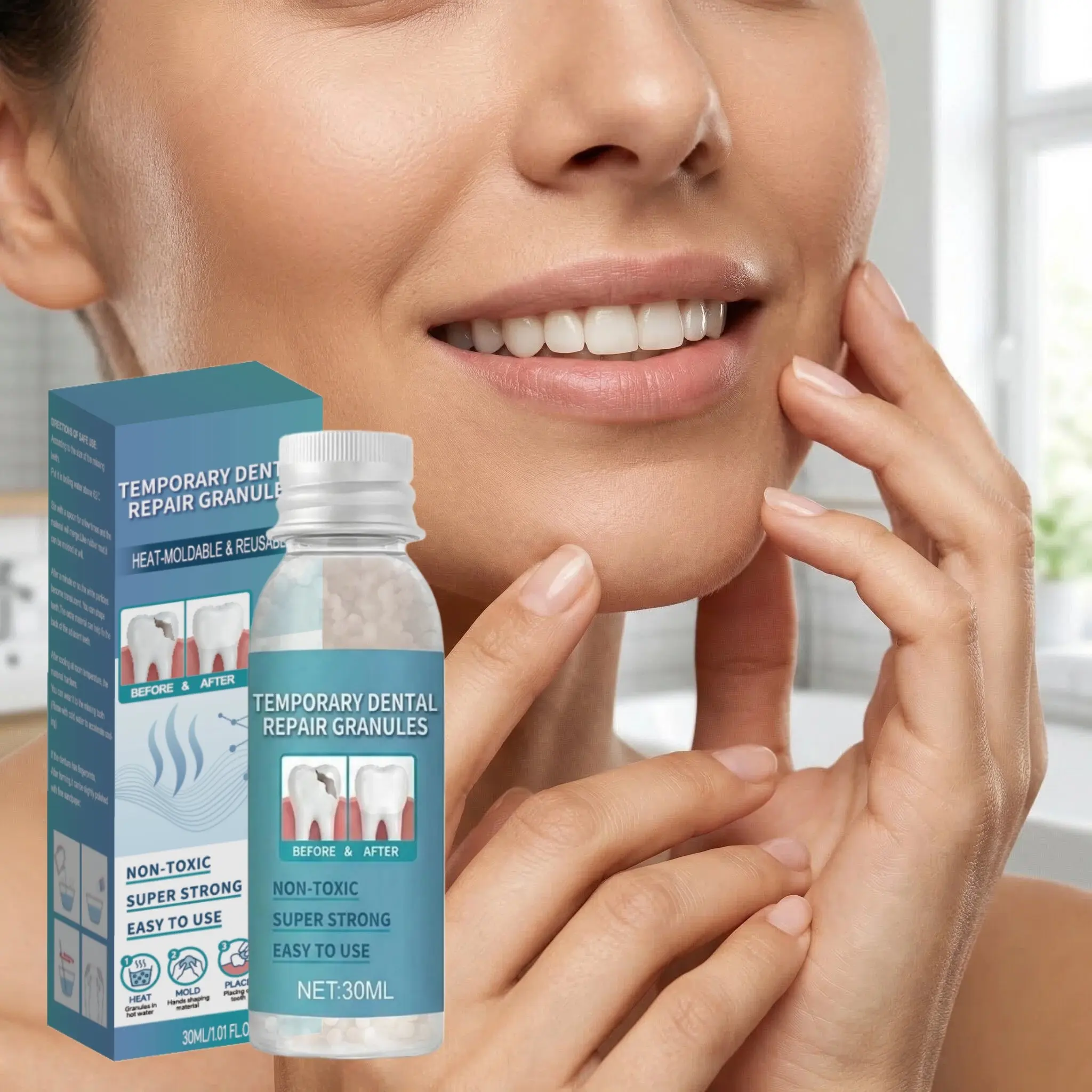 Temporary Dental Gel for Tooth Decay and Fillings, Denture Temporary Filler, Multi-Pack Denture Repair Kit, Fresh Breath Formula