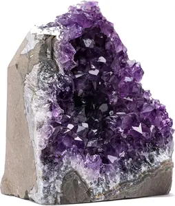 Natural Amethyst (2 Lb to 3 Lb) - 4" to 7" Height - Crystal Clusters Stone from Uruguay Raw Geode Quartz - Deep Purple Color The Emporion Group