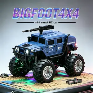 RC cars, 1:64 Scale Monster Off-Road Truck, 4X4 All-Terrain Waterproof Vehicle with 2.4 GHz Remote Control, 4 Shock Absorbers, Speed & Wheelie Stunt Toy Car