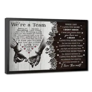 "We're a Team" Personalized Couple Poster | Perfect Gift for Boyfriend, Girlfriend, Husband & Wife, Ideal for Birthdays & Anniversaries, Great Home Decor for Bedroom & Living Room