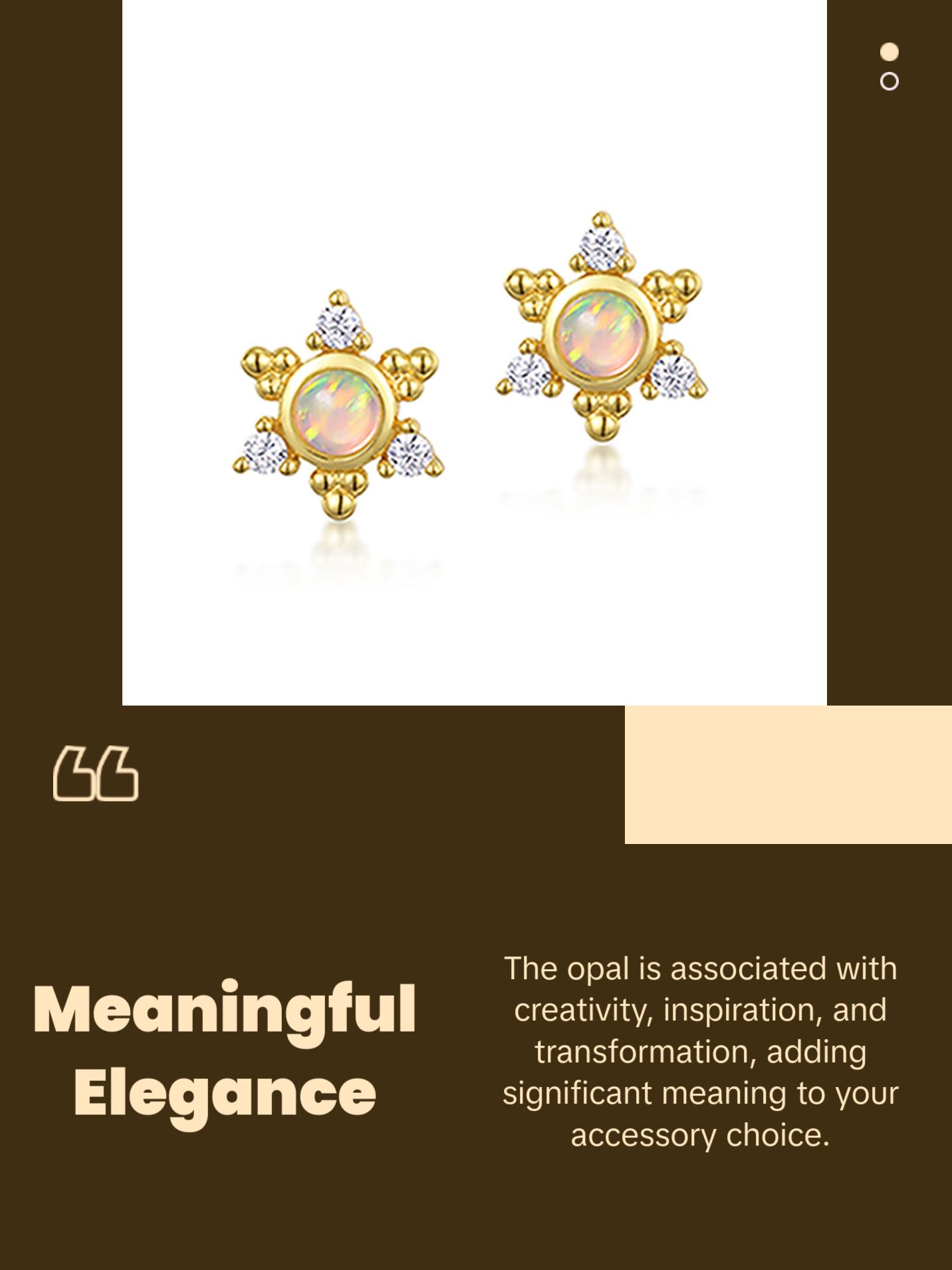 Opal Starburst Stud Earrings
