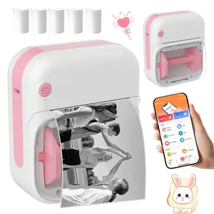 Mini Sticker Printer Mini Thermal Printer Label Machine Portable Sticker Maker Perfect Student Birthday Gift Instant Mobile Photo Printer Ideal for Study Entertainment Games Stickers Labels Notes Diaries Memos Photos Learning