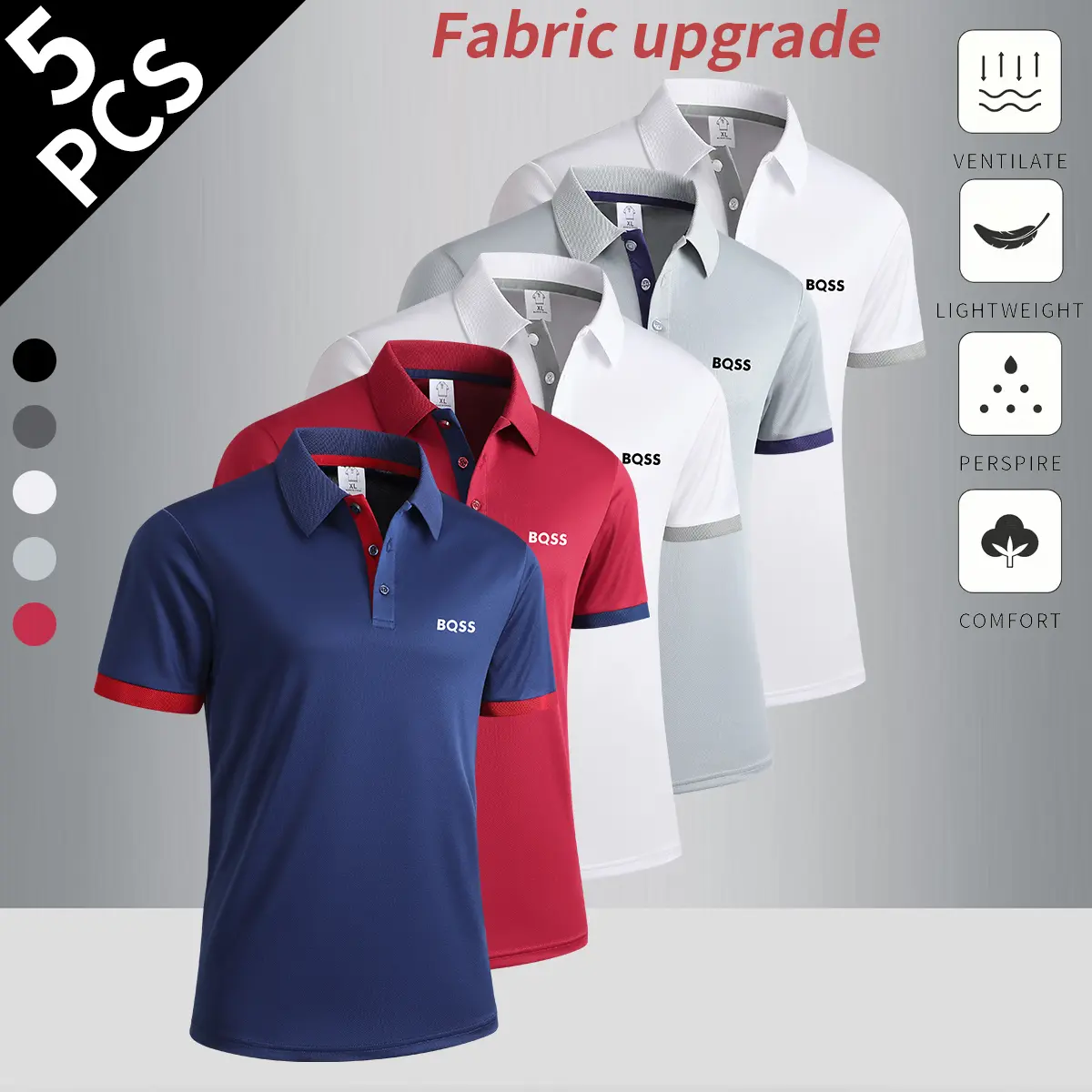 Blue + Red + White + Gray + White