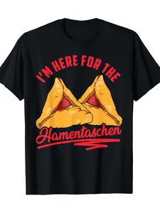 Casual Women'S 100% T-Shirt Featuring a Playful Hamentaschen Graphic for Purim, Designed with a Round Neck And Short Sleeves, Machine Washable for Easy Care.Also Available Are Men'S Casual Short Sleeve Tees with Humorous Prints
