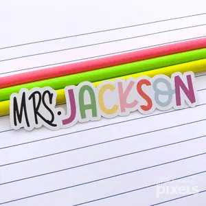 Personalized Name Teacher Stickers (10 pack available)