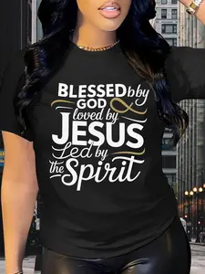 Women's Faith T-Shirt with Verse Print - Golden Accent Loved By God Loved By Loved By The Spirit Short Sleeve Top, Loose Fit Casual Church Outfit, Comfortable Spring Summer Fall Wear, White Religious Apparel