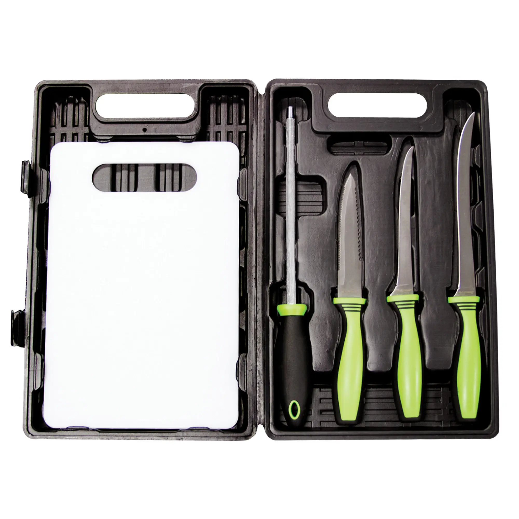 Angler’s Edge 5-Piece Fishing Tools Kit - Fillets, Cutting Board, Scaler, Ergonomic Seafood Utensils Set for Camping, Saltwater & Freshwater Fish Filleting