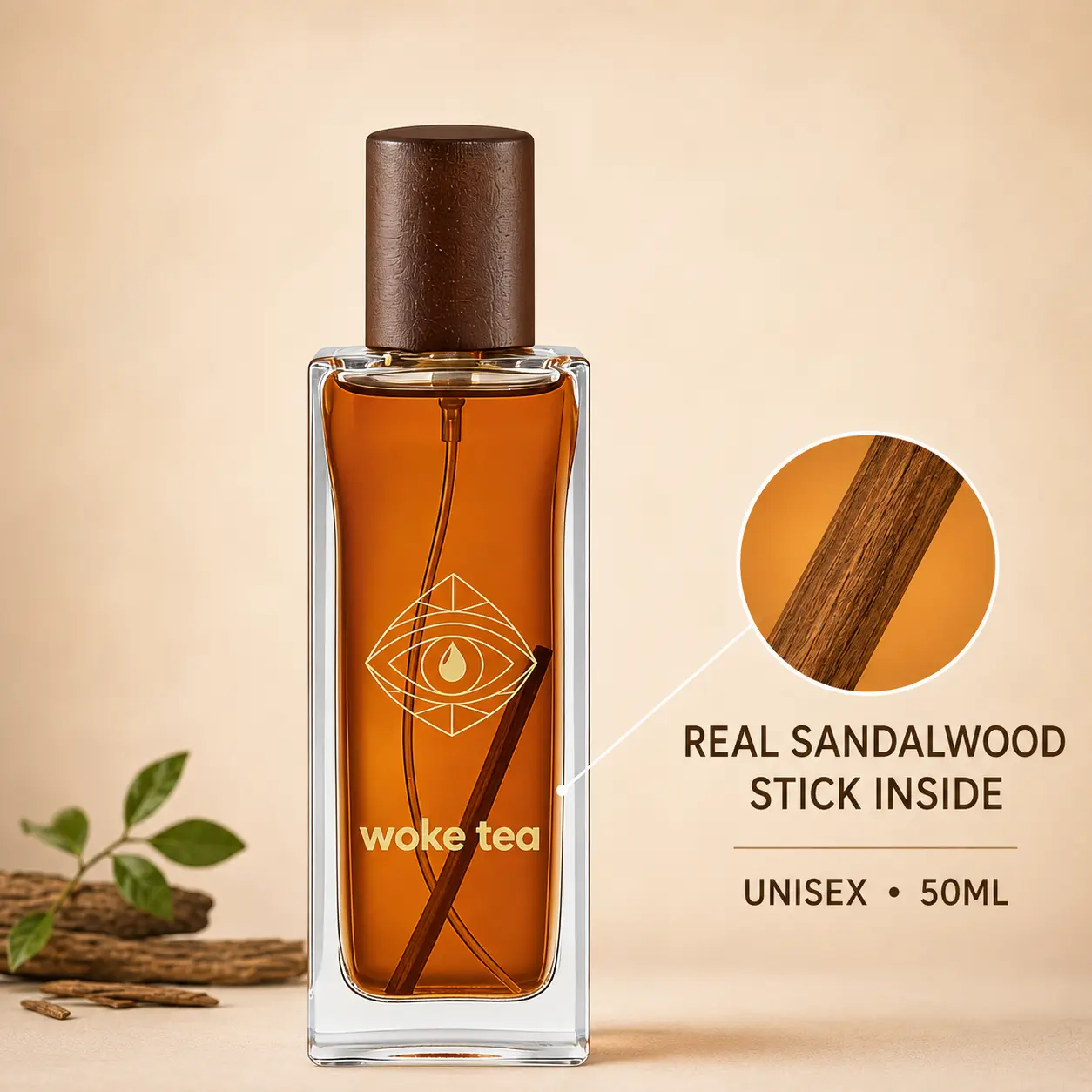 Quiet Luxury Niche Unisex Sandalwood Perfume |Alcohol-Free,Long-Lasting Woody Scent,Real Sandalwood Inside,Year-Round Warm Minimalist Fragrance for Daily Wear, Office, Date Night & Gifting,1.7 fl oz / 50ml