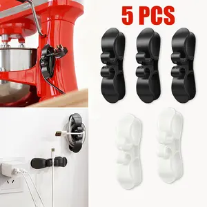 Upgraded Cord Organizer for Appliances 5 Pack Durable Rubber Cord Wrapper for Kitchen & Office Heavy Duty Adhesive Stable Design Easy Storage Home Appliance Cord Hider