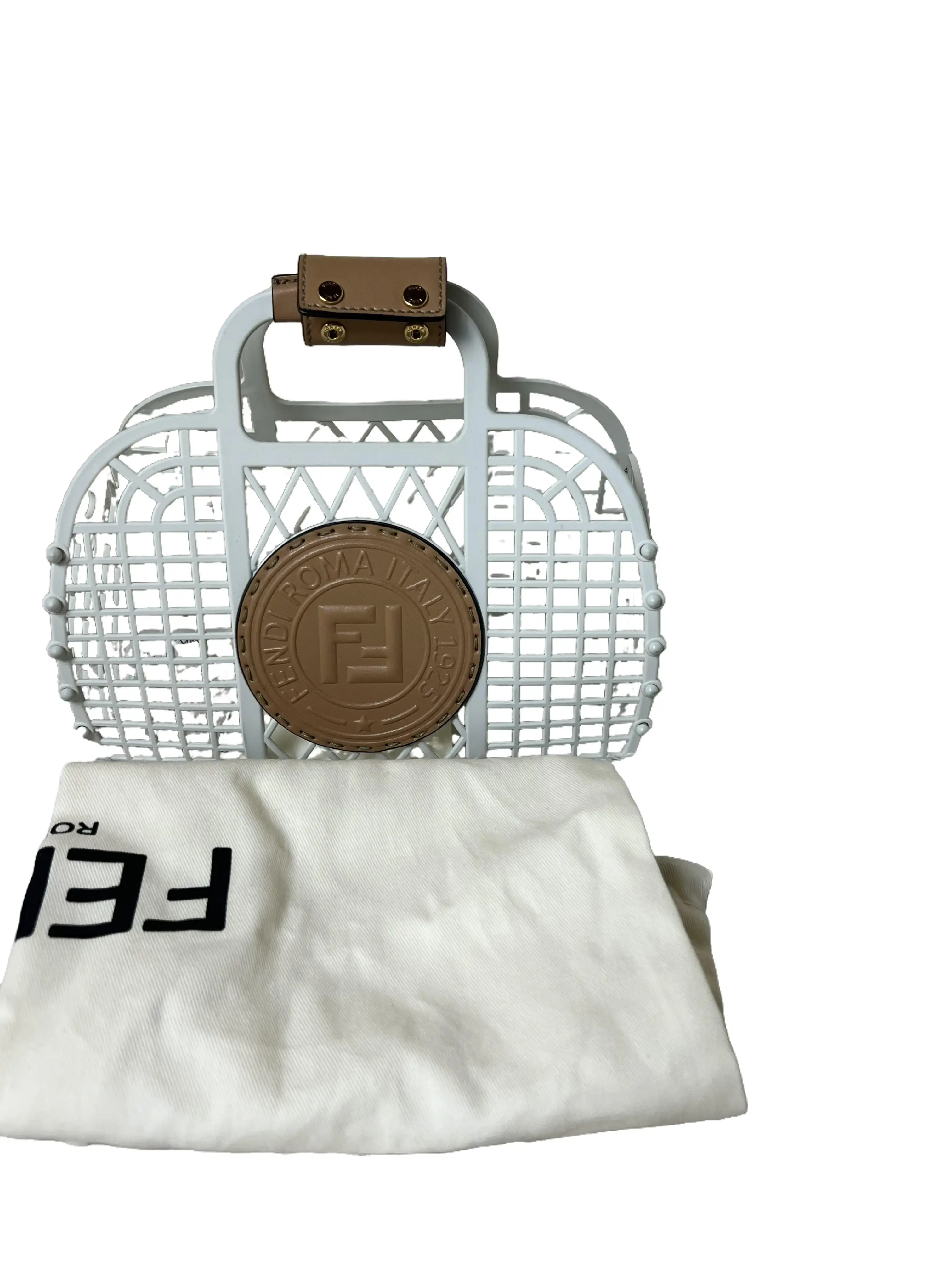 Pre-owned FENDI PVC Top Handle Bag Basket Bag