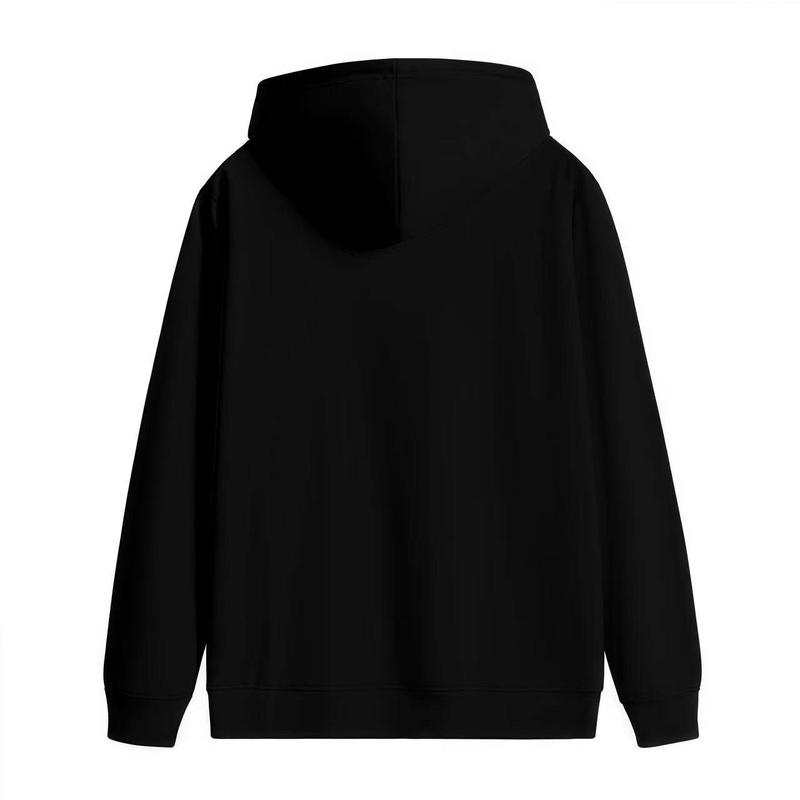 Women’s Fashion Forward Hoodie – Breathable Black Long Sleeve with Cherry Leopard Bow Print