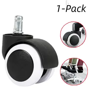 2" Heavy Duty Office Chair Wheels 530lbs Max-Load Universal Silent Rubber Casters, 11mm/7/16 Standard Stem Replacement for Computer Ergonomic Chairs,1-pack