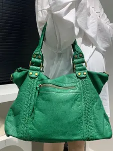 Motorcycle Bag, Y2K Vintage Style, Large Capacity, Water Washed, Single Shoulder Crossbody Bag, Fashionable Women's Handbag, Quilted Shoulder Bag