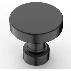 10 Pack Matte Black Kitchen Cabinet Knobs Single Hole Cabinet Pulls Round Drawer Knobs Dresser Knobs and Pulls for Bathroom Cabinets