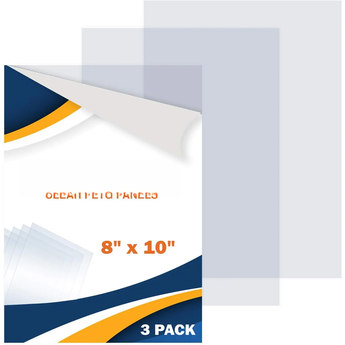 10 Pack of 8x10 Inch Plexiglass Sheet with Protective Film, 0.04" (1mm) Thick PETG Panels, Clear  Plastic Sheet - Picture Frame Glass Replacement, Flexible  Sheet