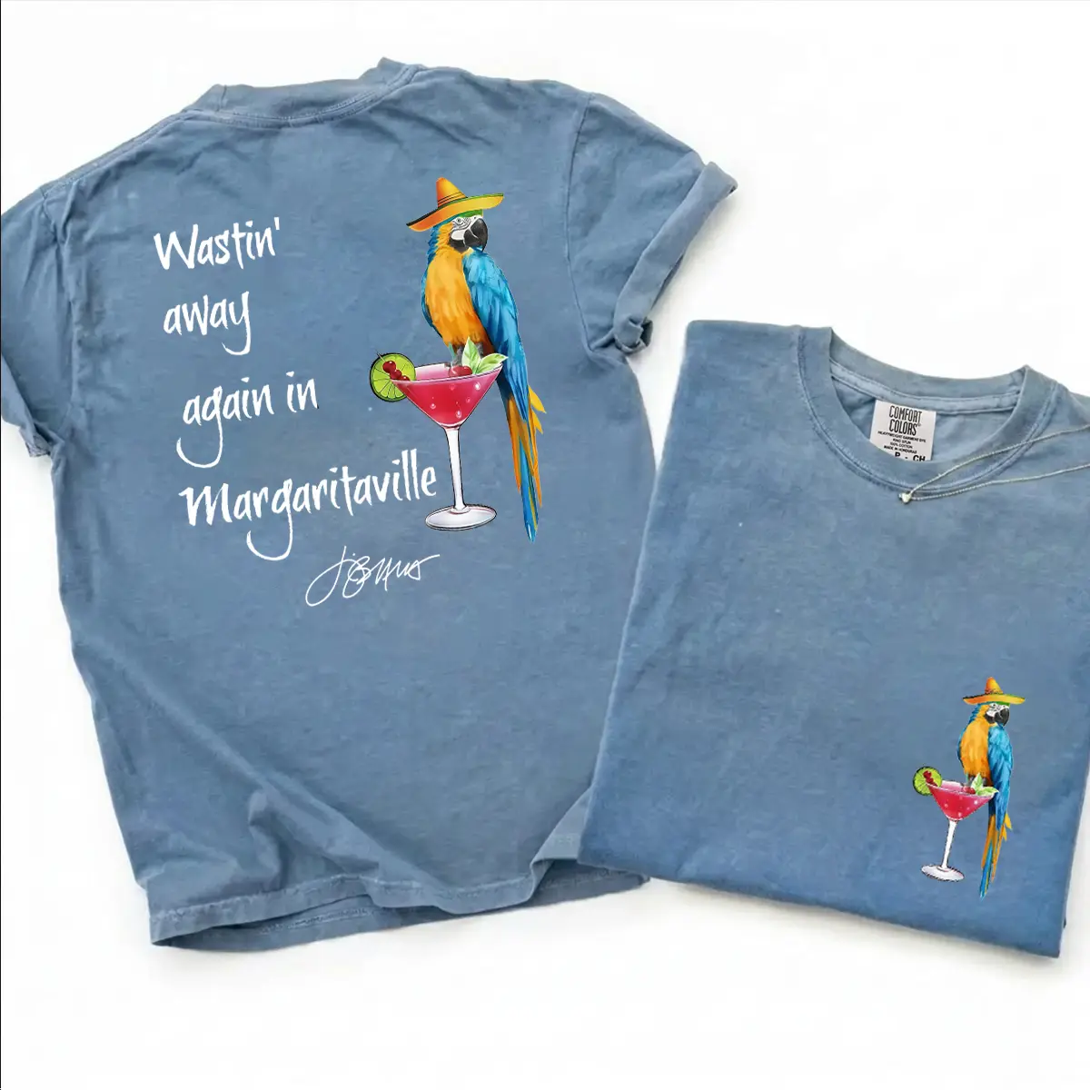 [Comfort Colors] Jimmy Buffett Tee, Wastin' Away Again In Margaritaville T-shirt, Summer Vibe Shirt, Gift For Fans