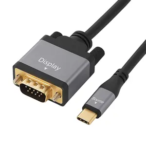 USB C to VGA  (Type-C to VGA), 1080P 60Hz , -Plated Connectors, Durable PVC Cord - Compatible with MacBook, iPad Pro, Chromebook, , , , Projector, 3.3 FT