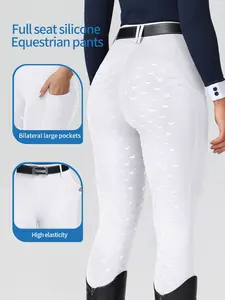 Women's Equestrian Pants, High Waist, Breathable, Durable, Quick-Dry, Ideal for Summer Riding, No Belt Included, Pure Color Design
