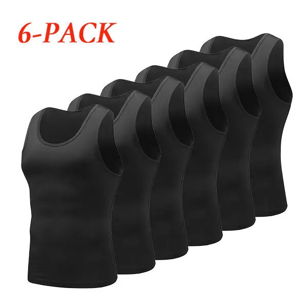 Men’s Summer 6-Pack Classic Tank Tops – Versatile, comfortable layering tops suitable for sports, home wear, base layers, and everyday outings