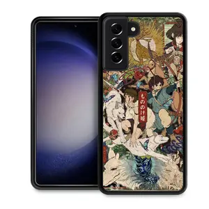 Anime Manga Spirited Away Totoro Face Man Ghibli Phone Case for Samsung Galaxy S25 Ultra S25 S24 S23 S22 Plus Ultra FE Soft TPU Protaection Rugged Back Cover for Boy Girl Gifts