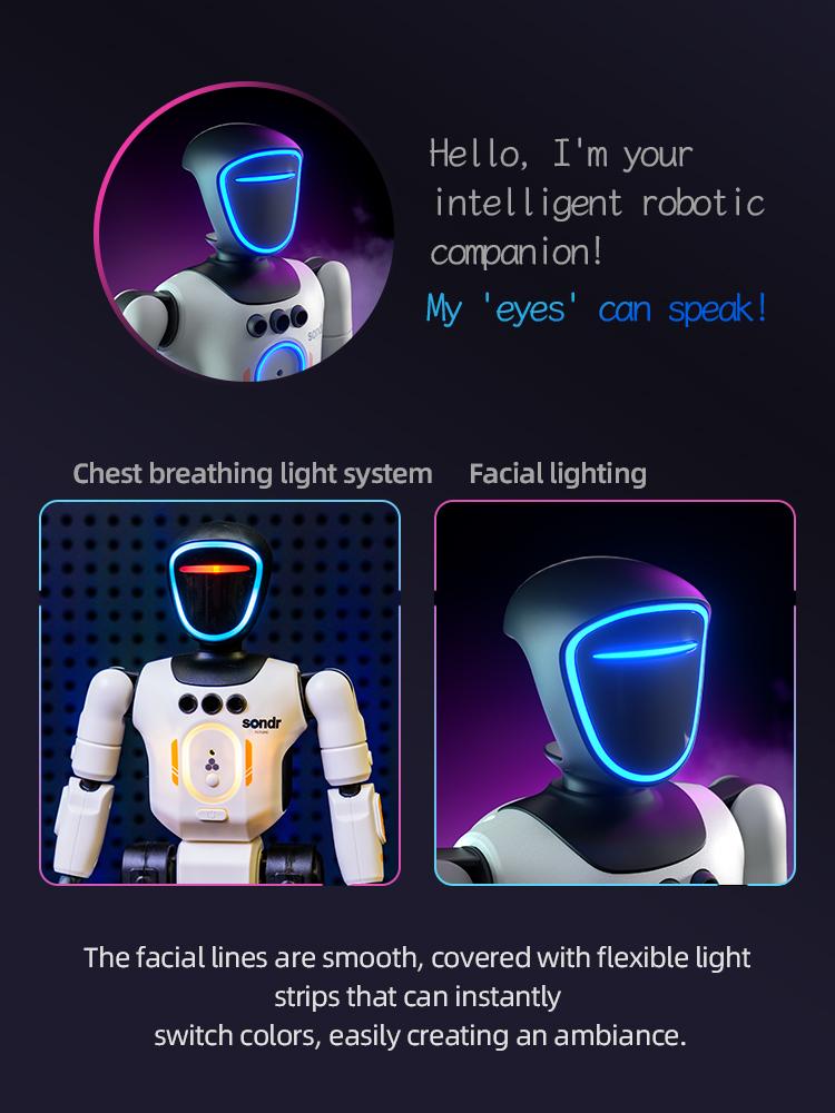 Next-Gen Humanoid Robot: Smart Control, Full-Body Articulation, Gesture Sensing & Voice Recording, Perfect Gift for Kids