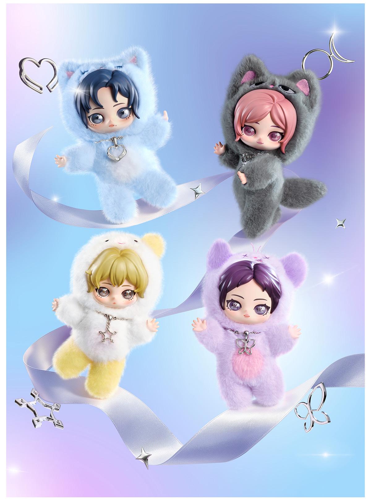 unboxing - POP MART aespa Fluffy Club Series Vinyl Plush Doll Pendant Blind Box,summerwins