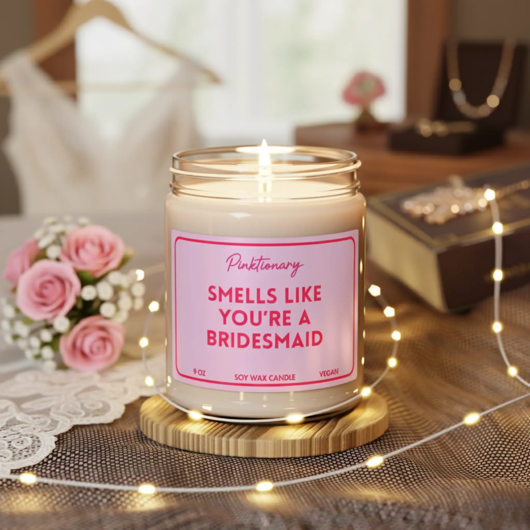Smells Like You're A Bridesmaid Soy Candle -- 9 oz -- Bridesmaid Proposal Candle Gift Box, Bridesmaid Gifts Bridesmaid Proposal Gift, Bridal Shower, Bachelorette Party, Cute Bridesmaid Gifts