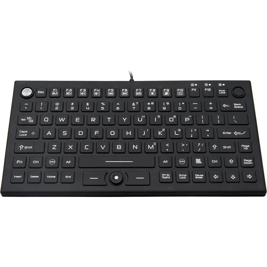 DSI IP68 Rated Waterproof Silicone Compact Keyboard with Backlit Keys and Mouse Pointer