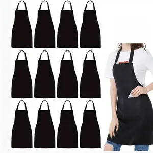 Women's Polyester Apron, Simple with Pockets, Thick Waistband, Fashion Home Kitchen Workwear, Kitchen Essentials