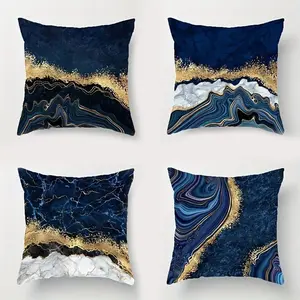 Abstract Geometric Pattern Throw Pillow Case, Creative Decorative Cushion, 4pcs/set Cushion Cover without Filler, Square Pillowcase for Home Sofa Bed